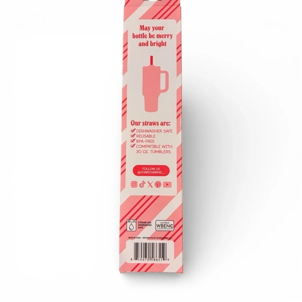 Holiday Tumbler Straws 6-Pack - Red and Green